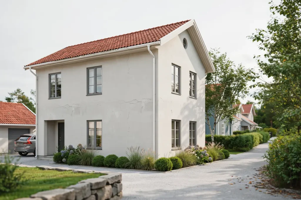 fasadrenovering med spricklagning och nyputs i v sterljung trosa