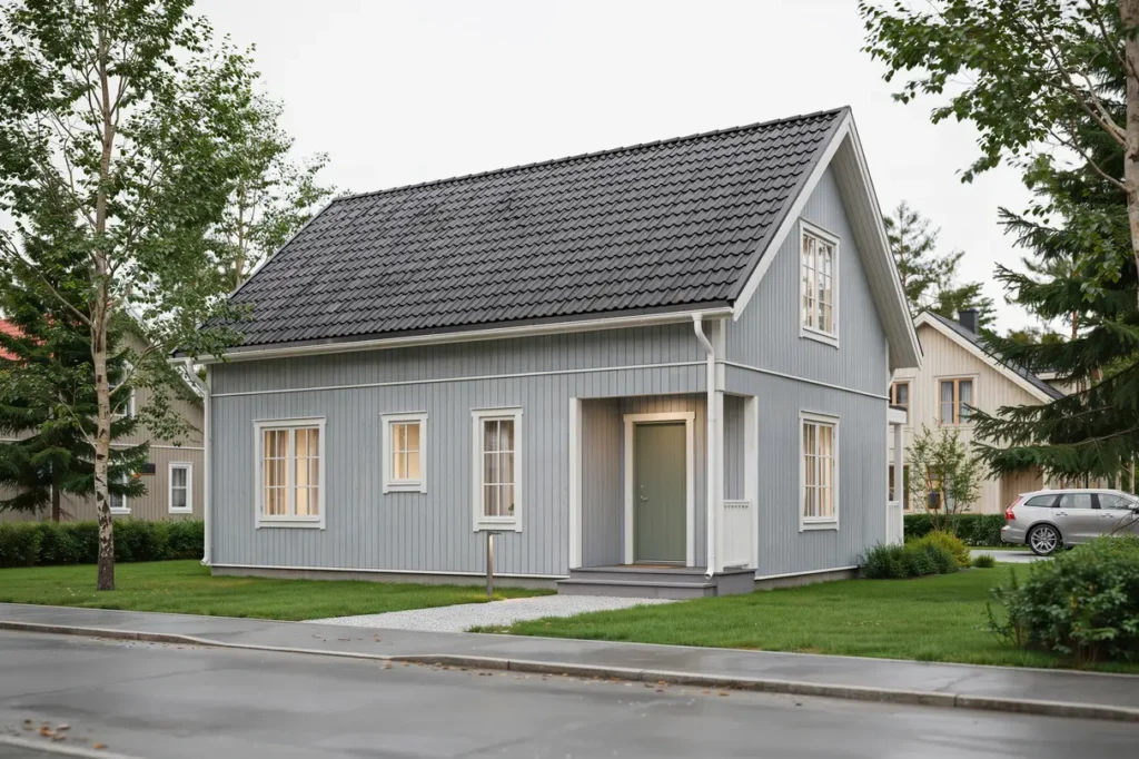 takbyte med nytt betongtak p villa i v sterljung